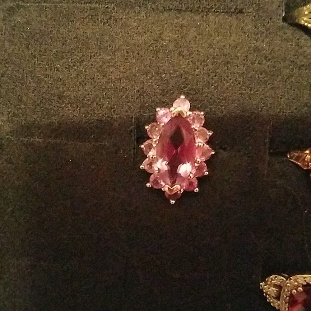 Genuine amethyst sterling silver ring